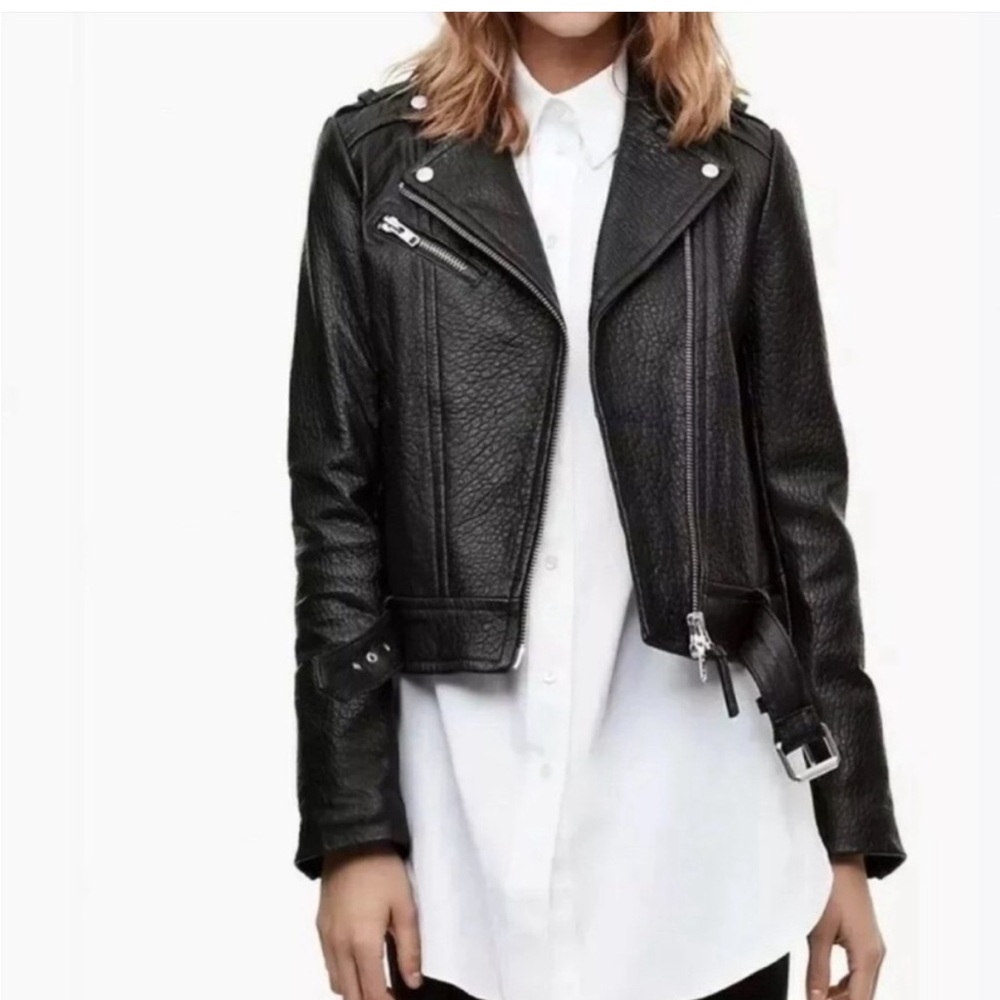 Mackage Black Leather Biker Jacket